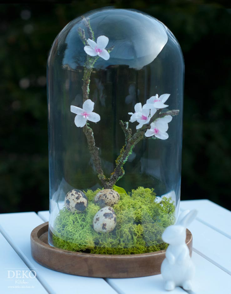 DIY: hübsche Osterdeko unter einer Glasglocke – Deko-Kitchen