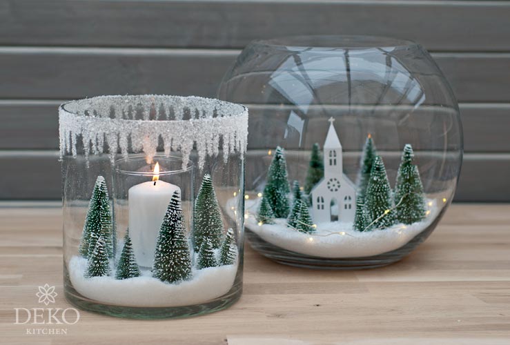 Deko Schneelandschaft Schöne Straub selber mit DIY: weihnachtliche hübscher – Windlichter | machen Deko-Kitchen: Esther
